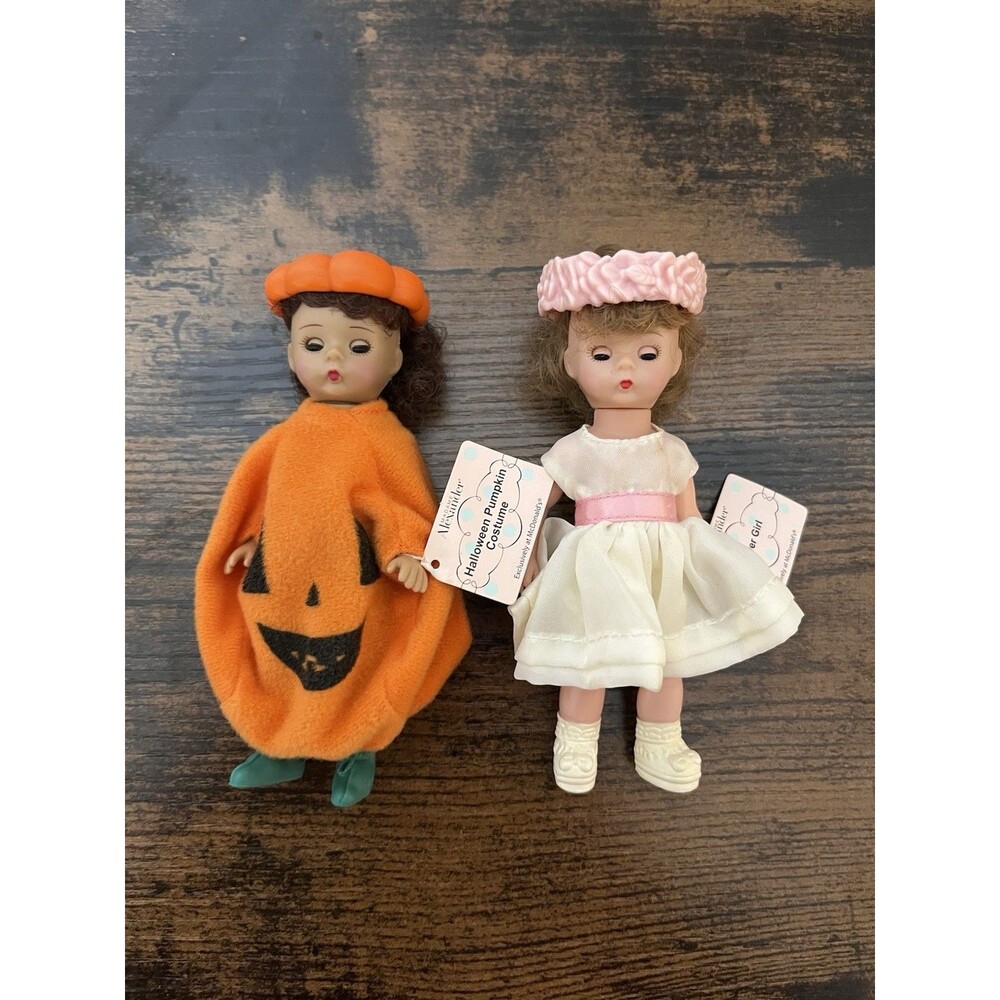 Vtg 2003 McDonalds Madame Alexander Halloween Pumpkin & Flower Girl Costume Doll